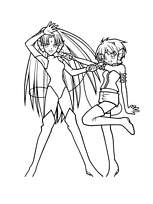 coloriage mermaid melody mimi et sheshe